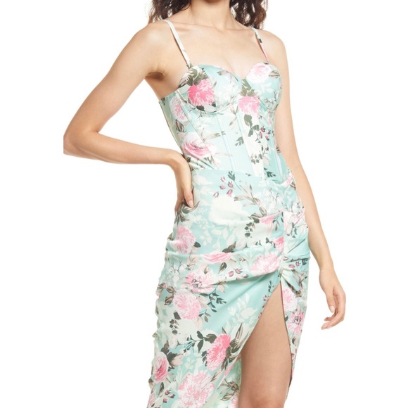 NWT JLUXLABEL Ivana Bustier Corset Top in Mint Floral Spring Size Large - Picture 4 of 15